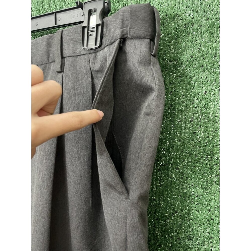 George Dress Pants 38W x 32L Dark Gray Pleated Cuffed Formal Men's - Picture 5 of 13